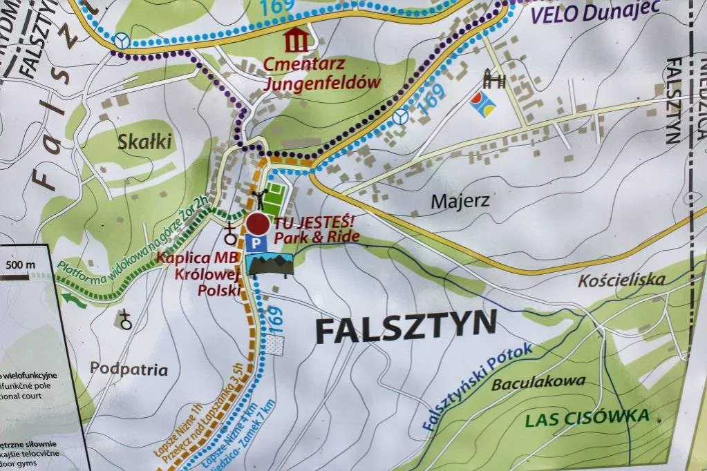 Mapa szlaków turystycznych Góra Żar