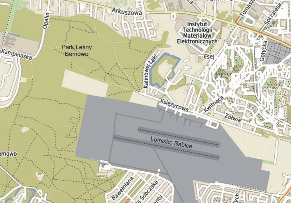 Mapa osiedli Chrzan&oacute;w Bemowo Lotnisko Babice