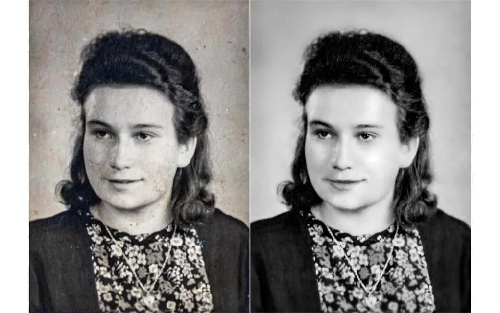 stare zdjęcie przed i po renowacji