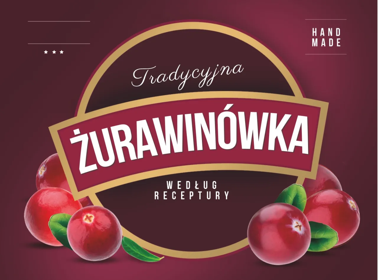 r&oacute;żne soki żurawinowe etykiety