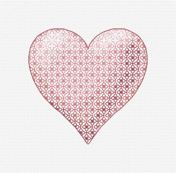 przykłady ściegów do haftu serca