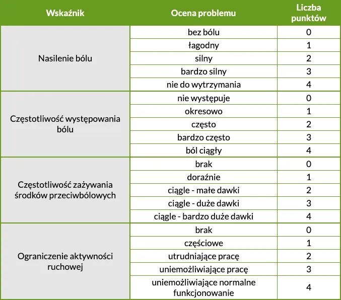 skala b&oacute;lu mięśni po treningu
