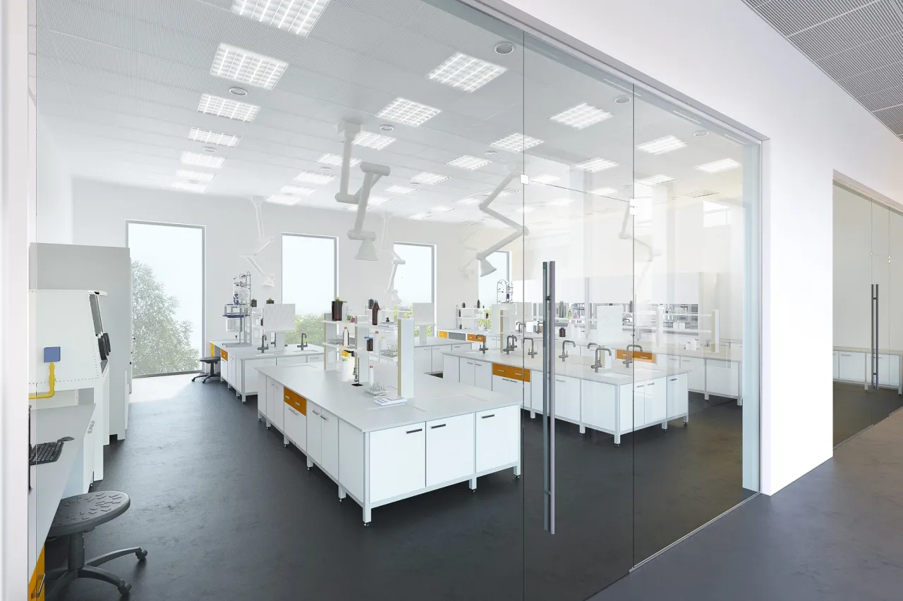 projekt laboratorium chemicznego wnętrze