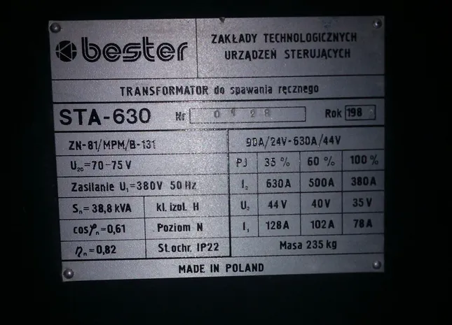 tabliczka znamionowa spawarki symbole