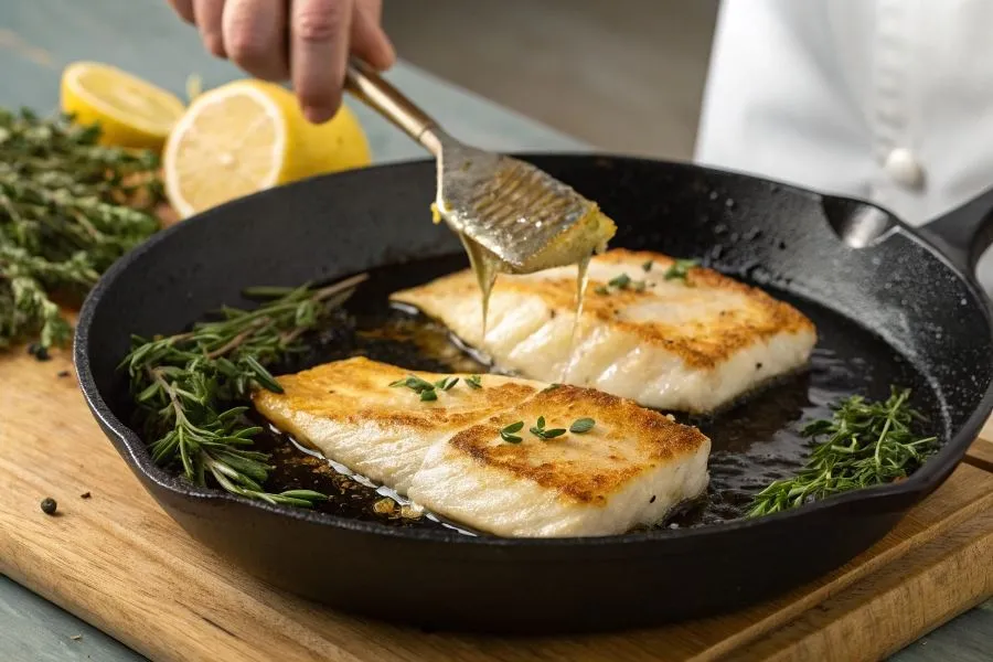 świeży filet z dorsza przygotowany do smażenia