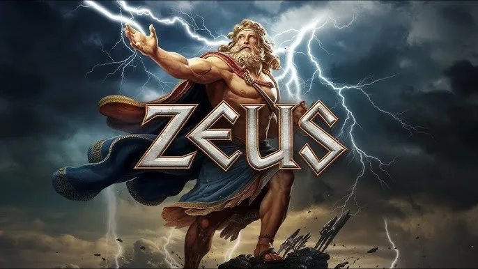 Zeus król Olimpu z piorunem