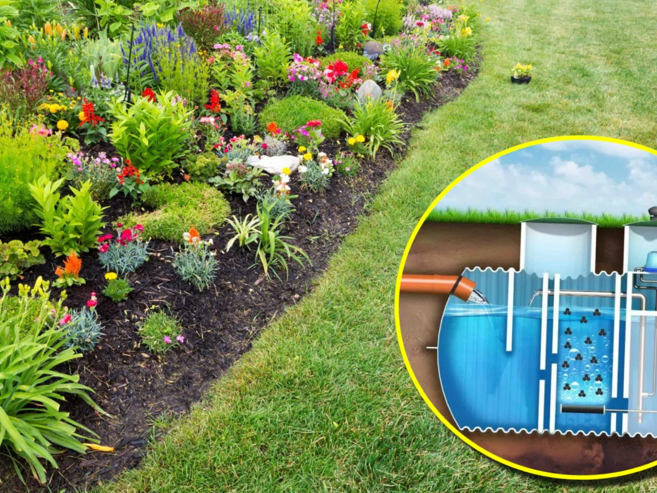 przydomowa oczyszczalnia ściek&oacute;w w ogrodzie