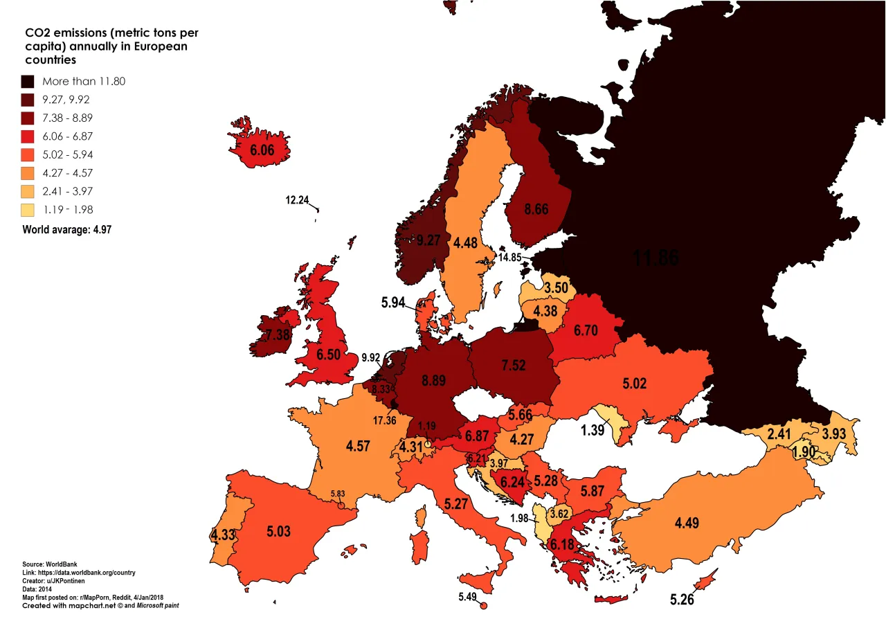 Mapa emisji CO2 Europa interaktywna Electricity Maps