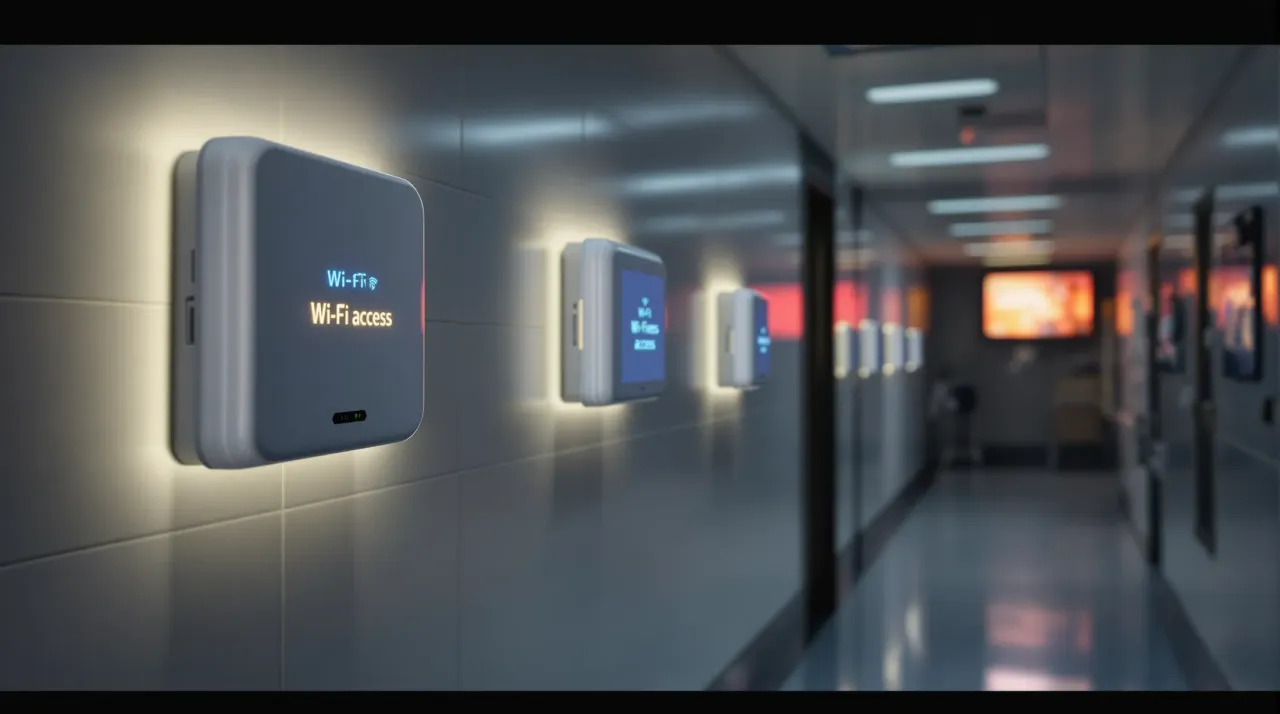 Pacjent korzystający z laptopa w szpitalu