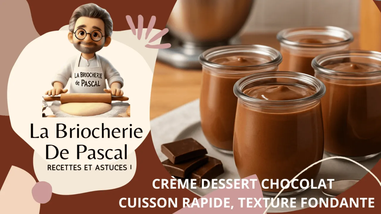 Cr&egrave;me dessert chocolat maison texture onctueuse