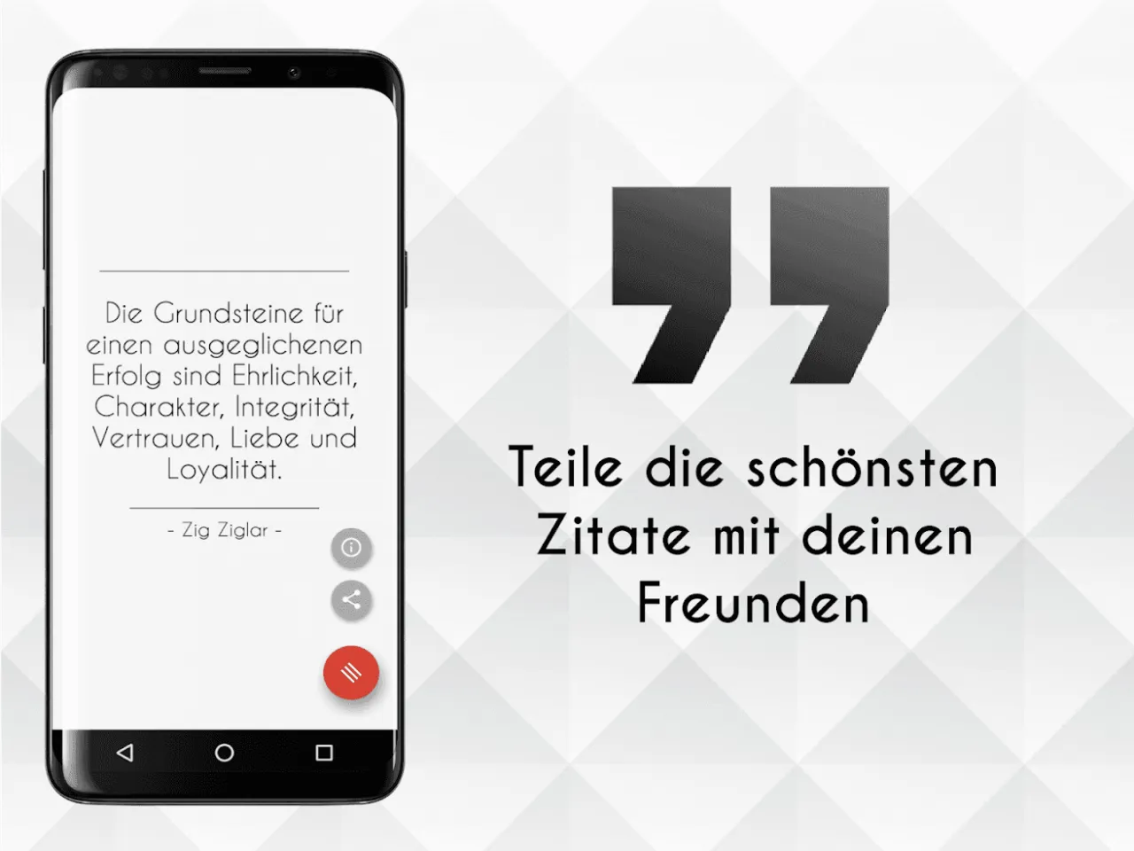 Freunde teilen Zitate auf Smartphone