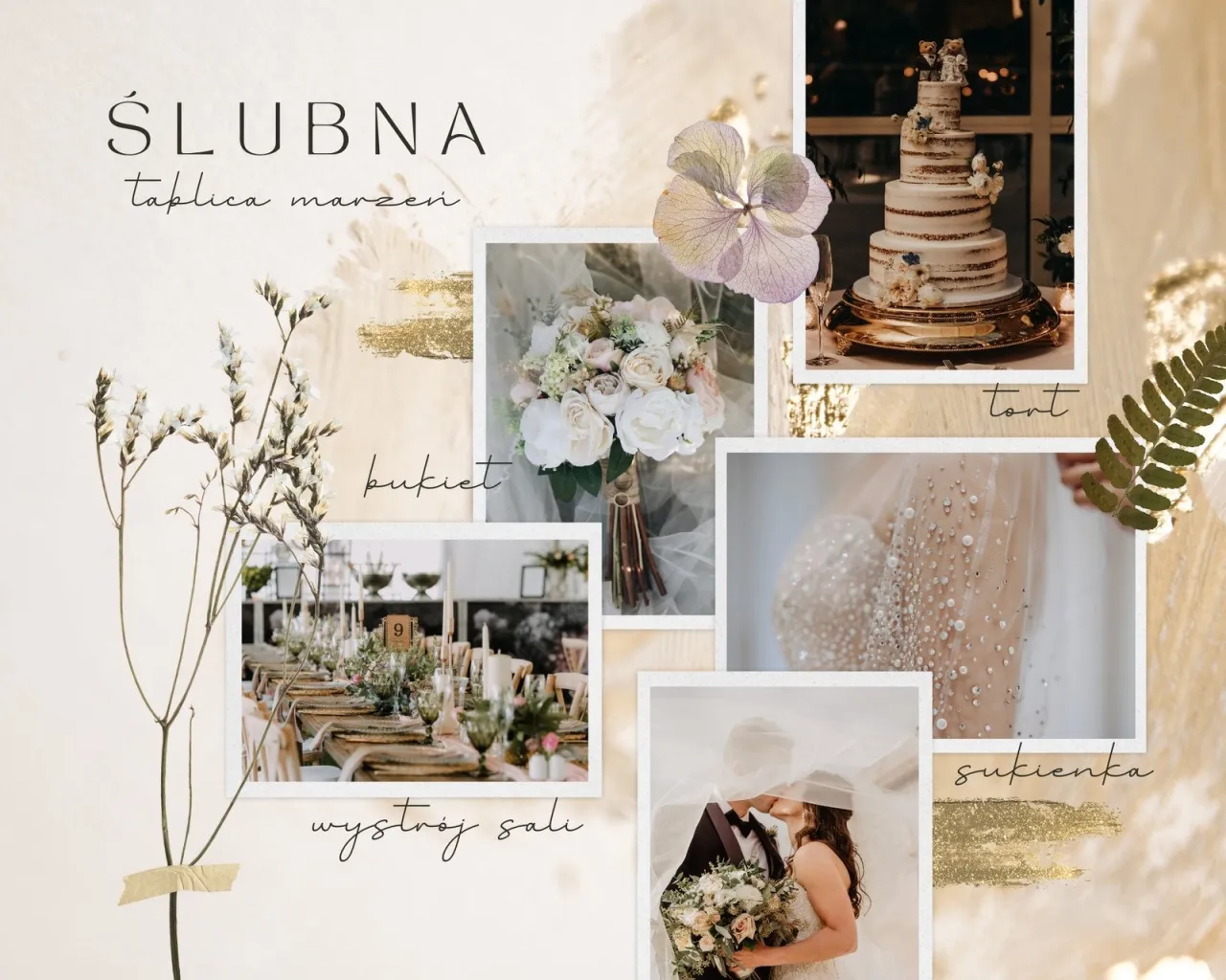 Różne style fotografii ślubnej kolaż