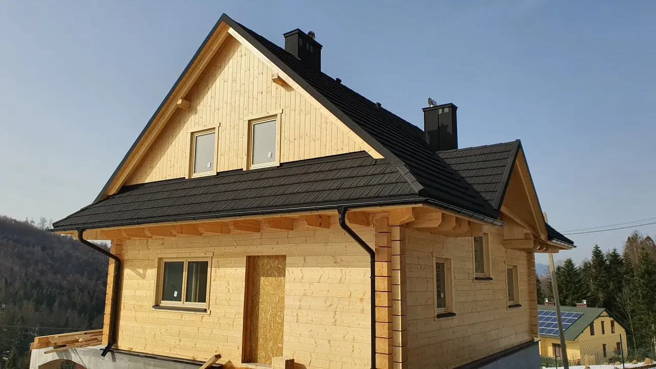 dom szkieletowy elewacja drewniana