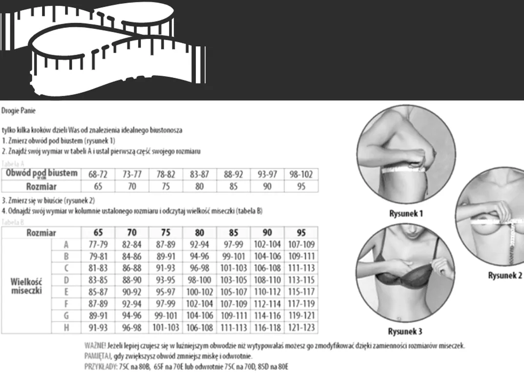 jak mierzyć biustonosz miarka