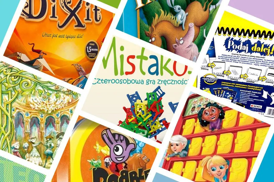 rodzinne gry planszowe kolaż