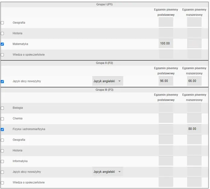 przeliczniki punkt&oacute;w maturalnych na studia ekonomiczne