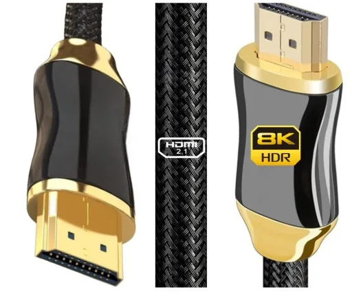 kabel HDMI podłączony do telewizora i dekodera