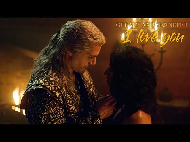 Yennefer z Vengerbergu i Geralt z Rivii romantyczna scena