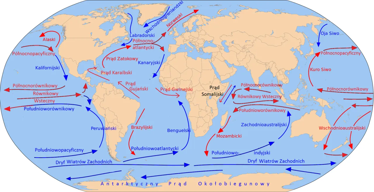 Prądy morskie Pacyfik Atlantyk