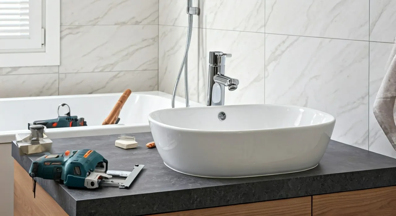 Szablon montażowy umywalki nablatowej