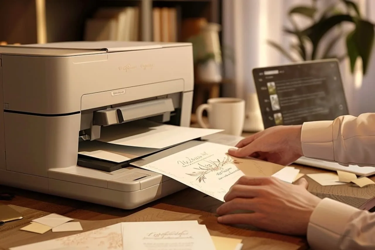 Drukarka domowa drukuje zaproszenia