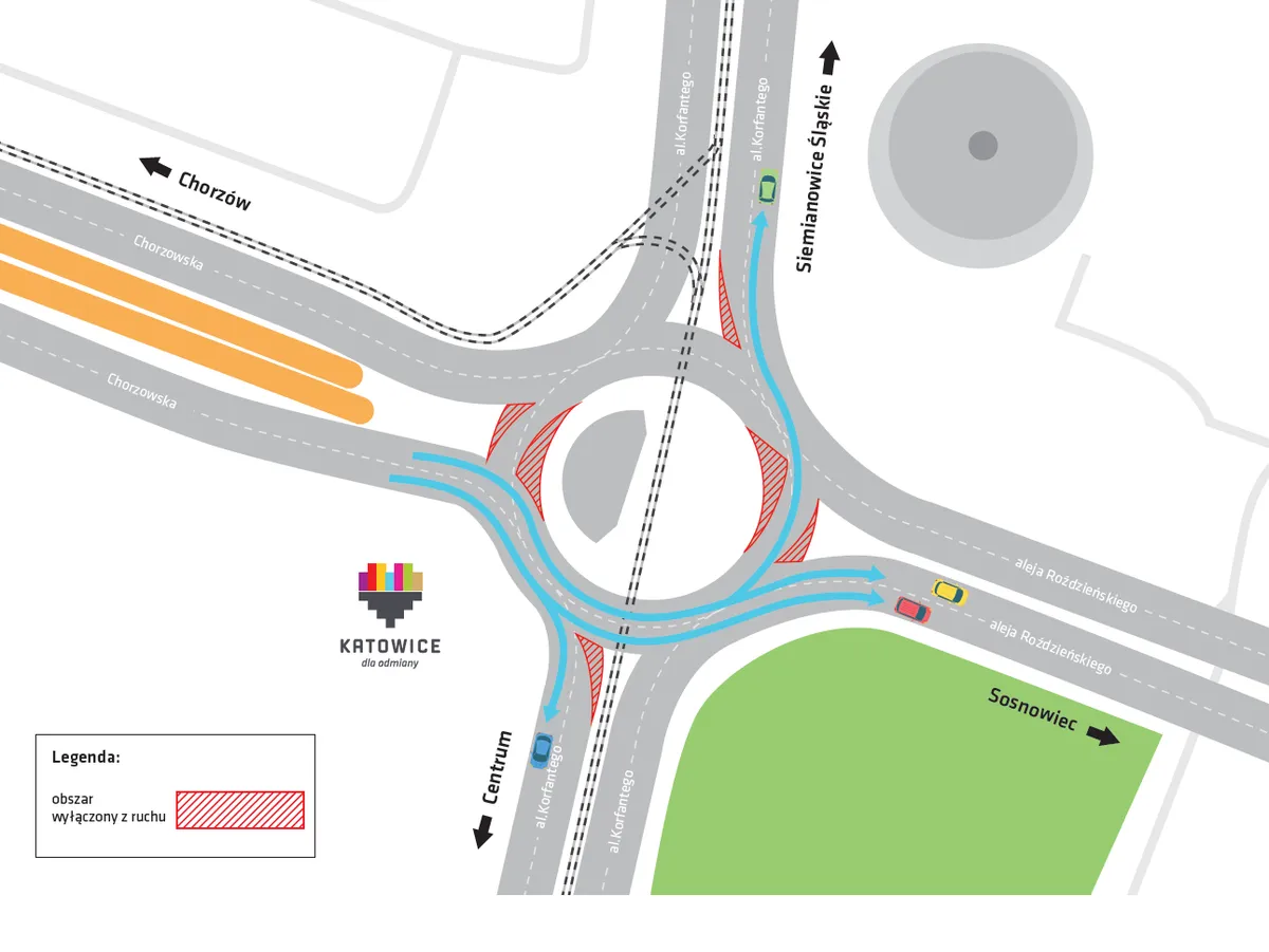 Rondo Generała Jerzego Ziętka Katowice historia przebudowy