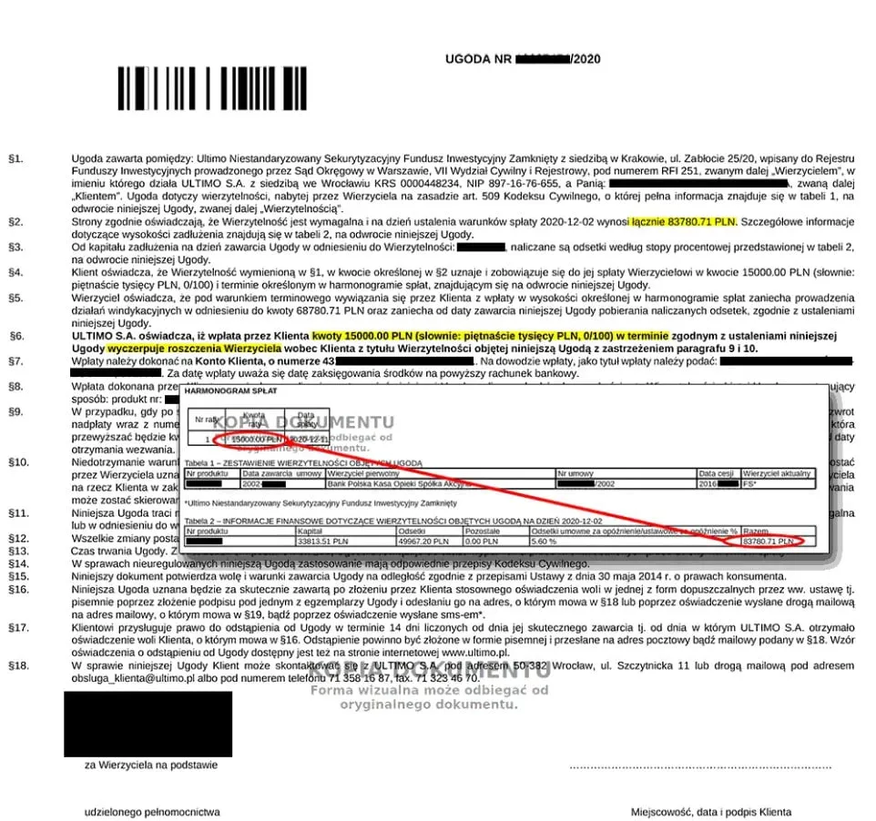 negocjacje spłata długu ugoda