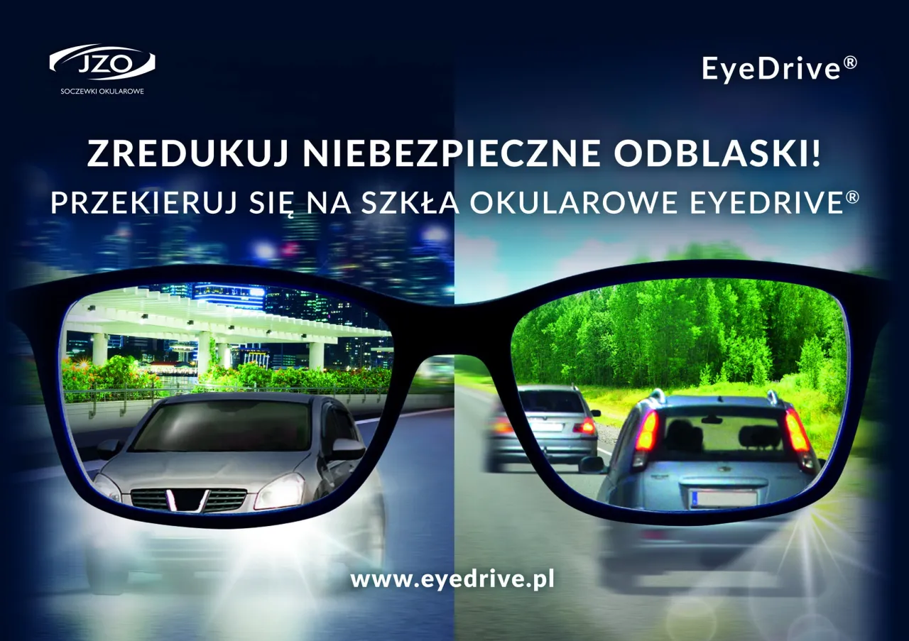 pracownik biurowy w okularach z filtrem, gracz z okularami, kierowca w okularach nocą