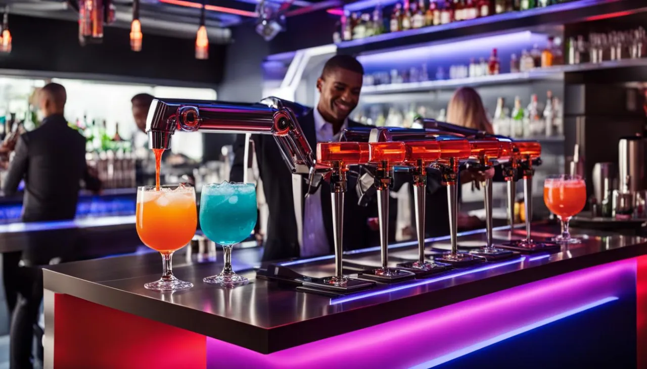 barman w kasynie przygotowujący drinki