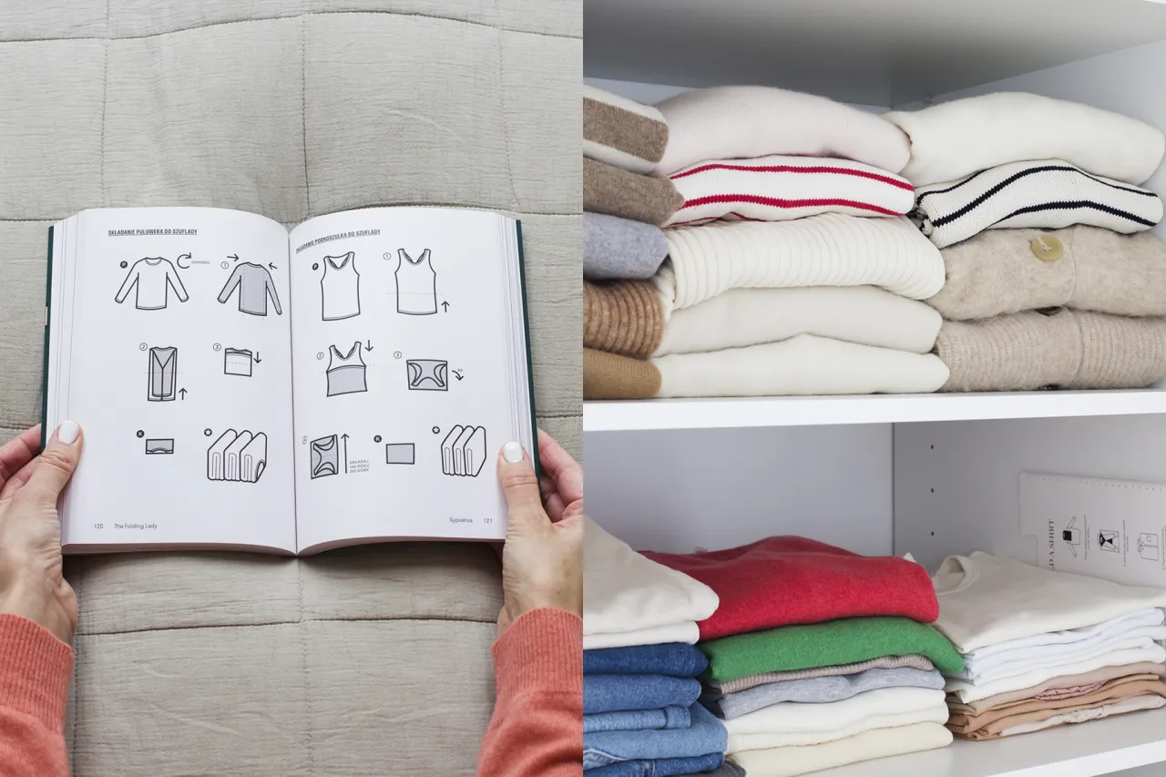 Uporządkowana szafa z bluzami