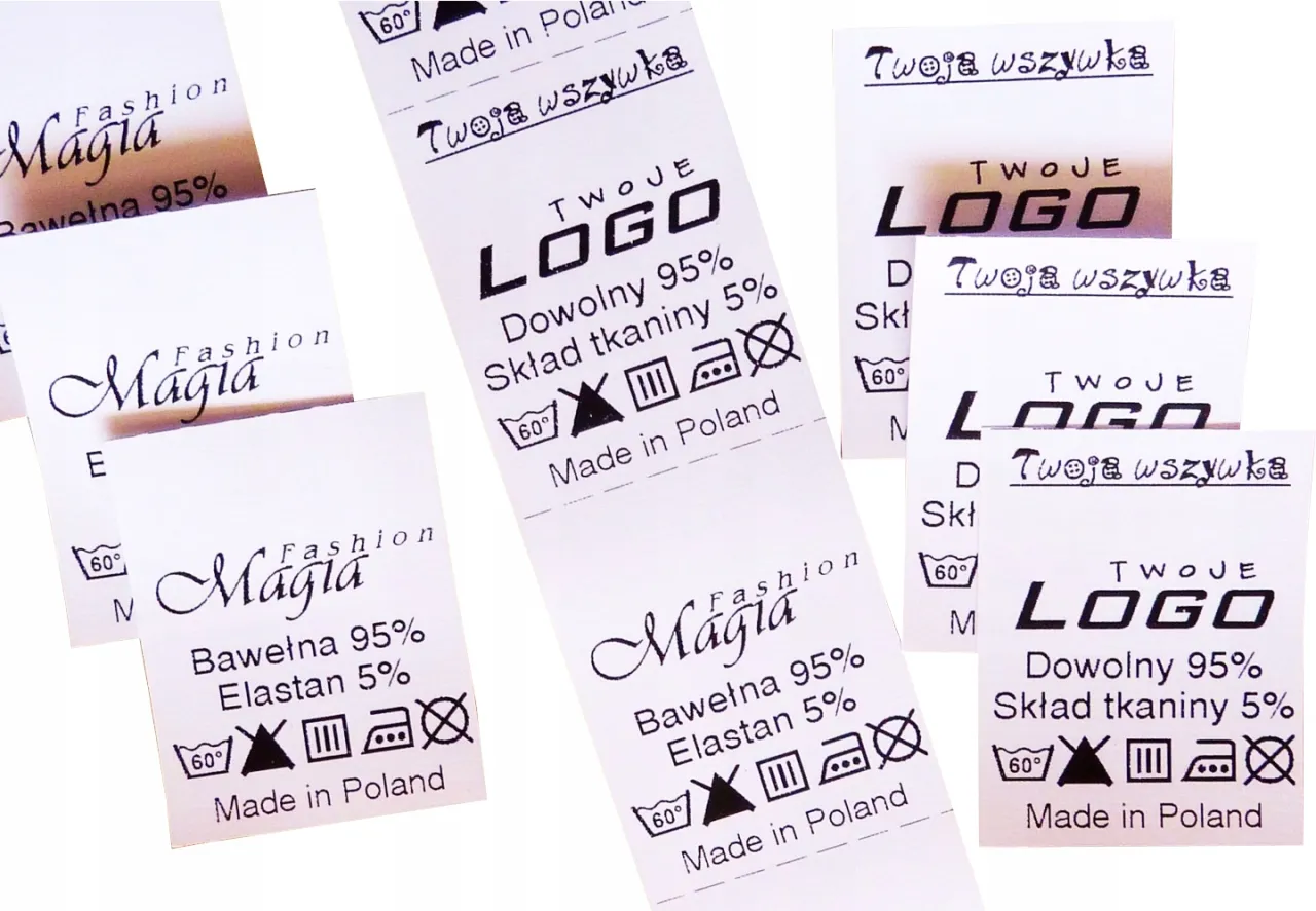 Metka ze składem skarpetek przykład