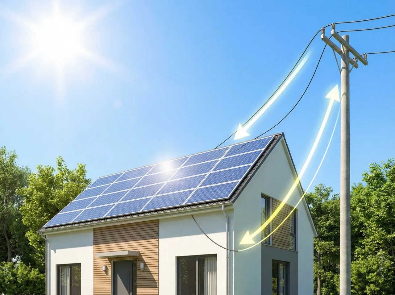 Schemat działania magazynu energii z fotowoltaiką