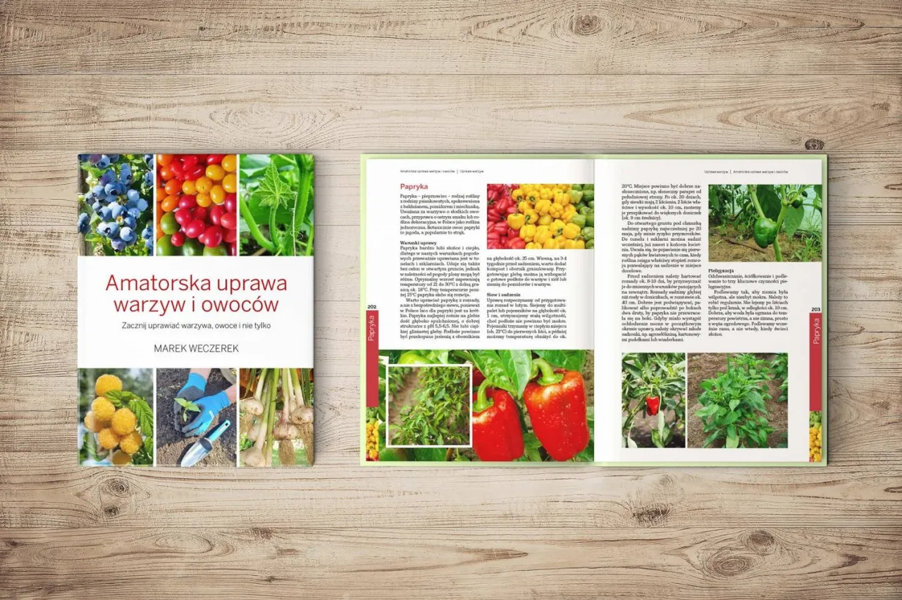 okładki popularnych książek o uprawie warzyw w Polsce
