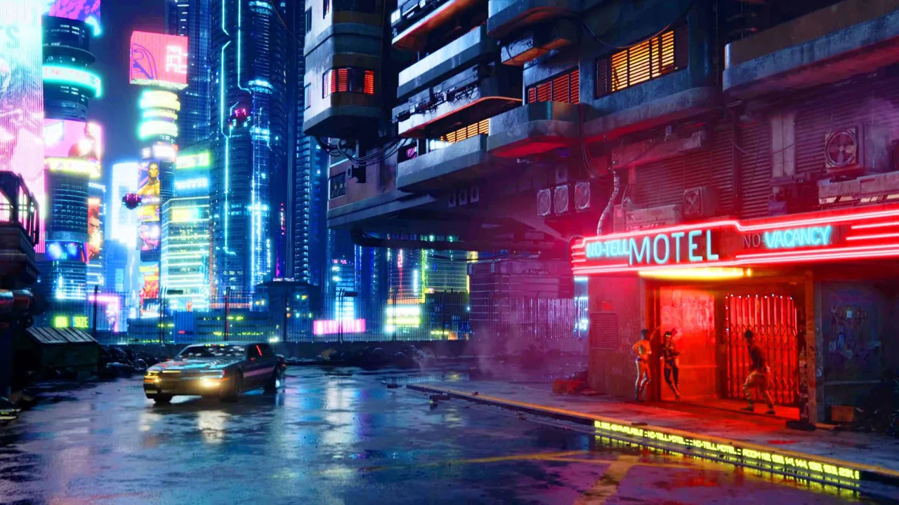 Cyberpunk 2077 Night City neon