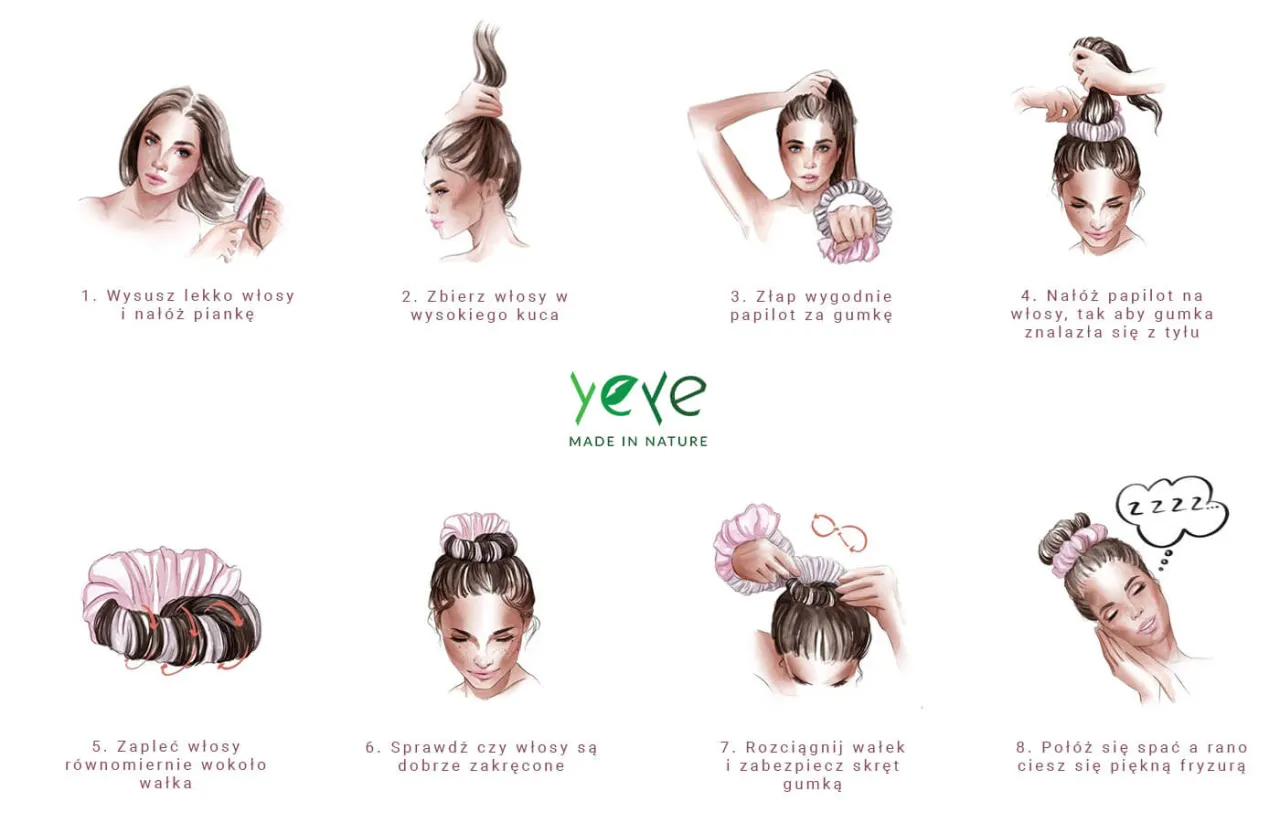 jak używać jedwabnego wałka do włos&oacute;w krok po kroku