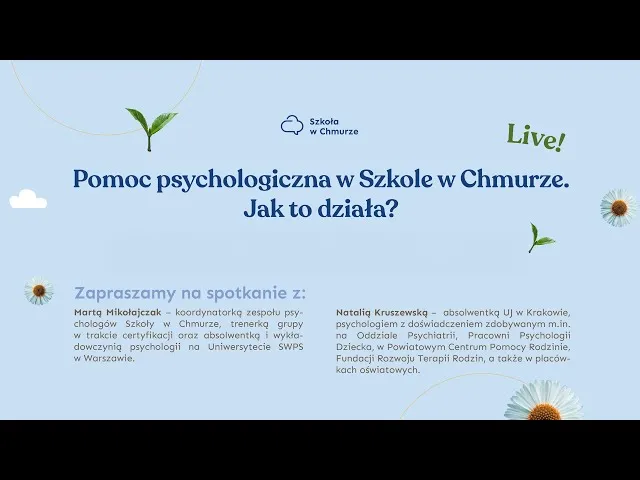 Zdjęcie Pomoc psychologiczna w Szkole w Chmurze - jak wygląda wsparcie dla uczniów