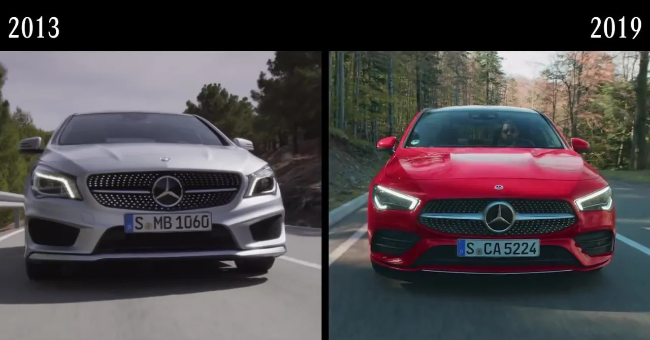 Mercedes CLA C117 vs C118 exterior comparison
