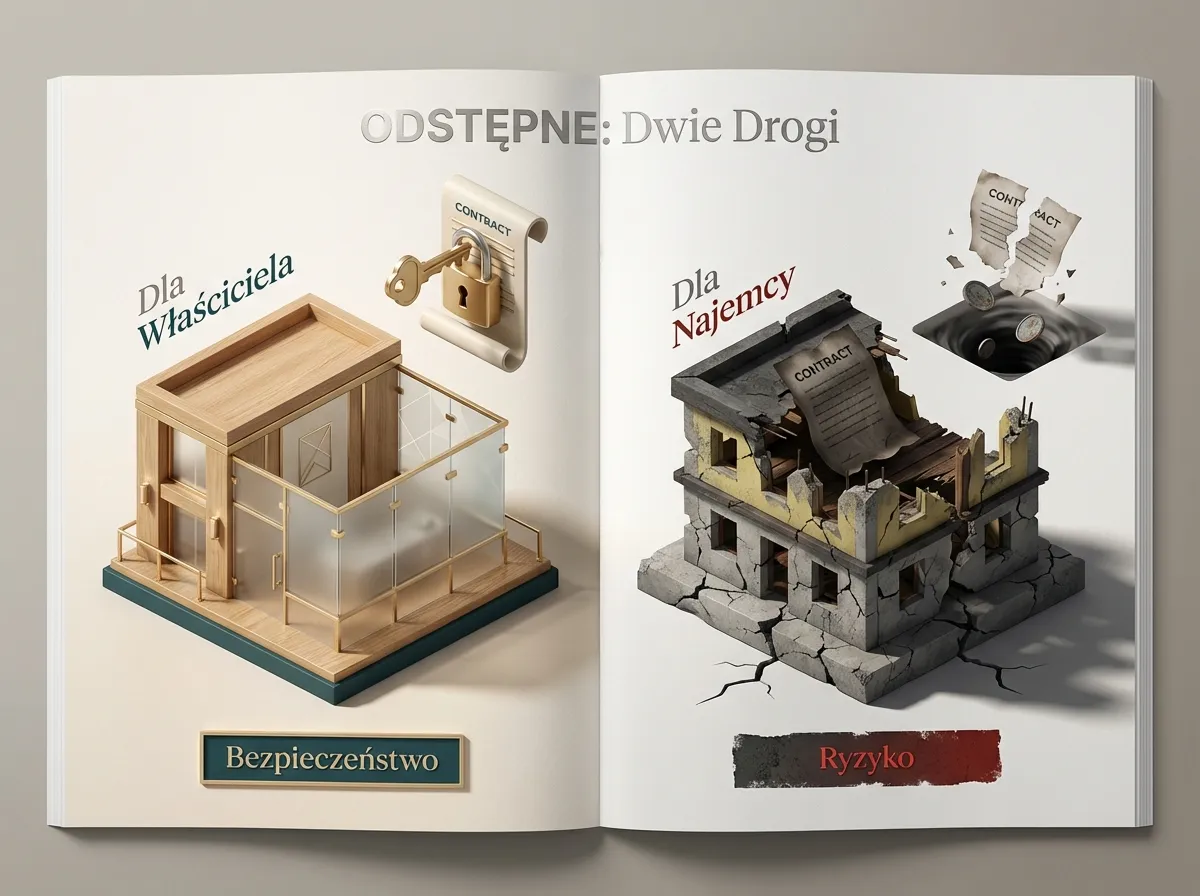 Bezpieczeństwo dla właściciela vs. ryzyko dla najemcy. Czy odstępne płaci się co miesiąc? Dwie drogi, dwa kontrakty.