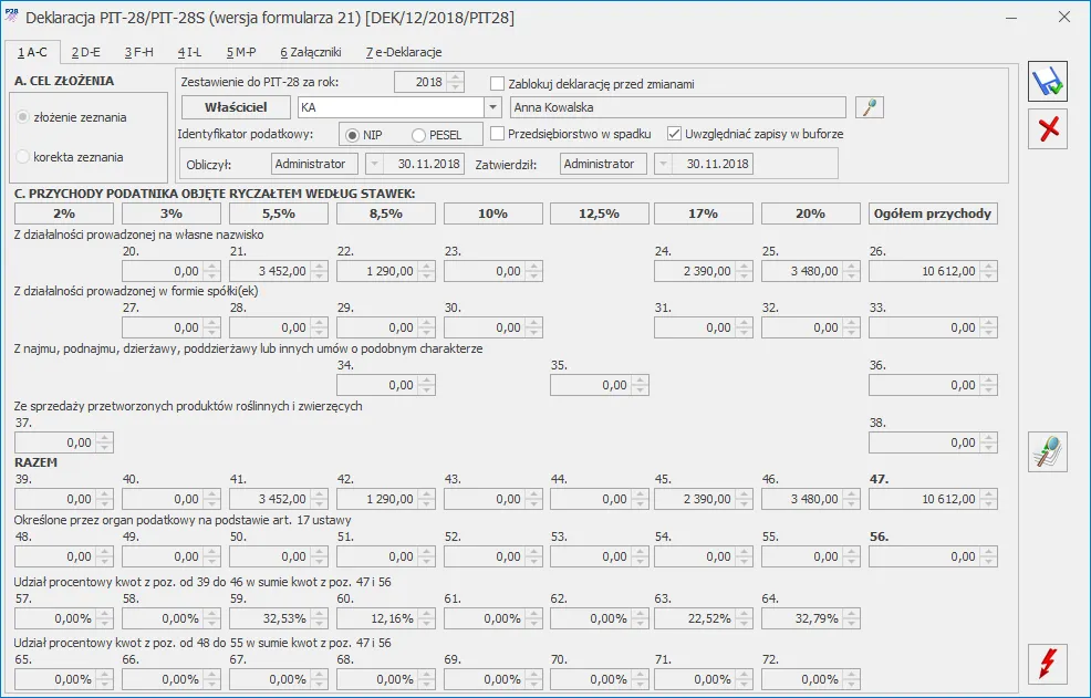 PIT-28 deklaracja podatkowa