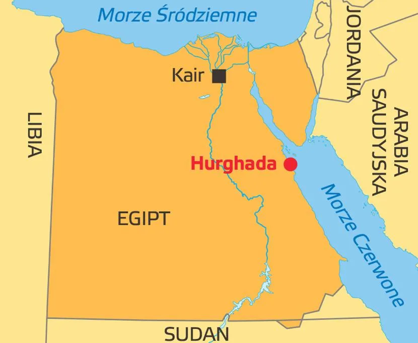 Mapa kurortów Egipt Morze Czerwone i Śródziemne