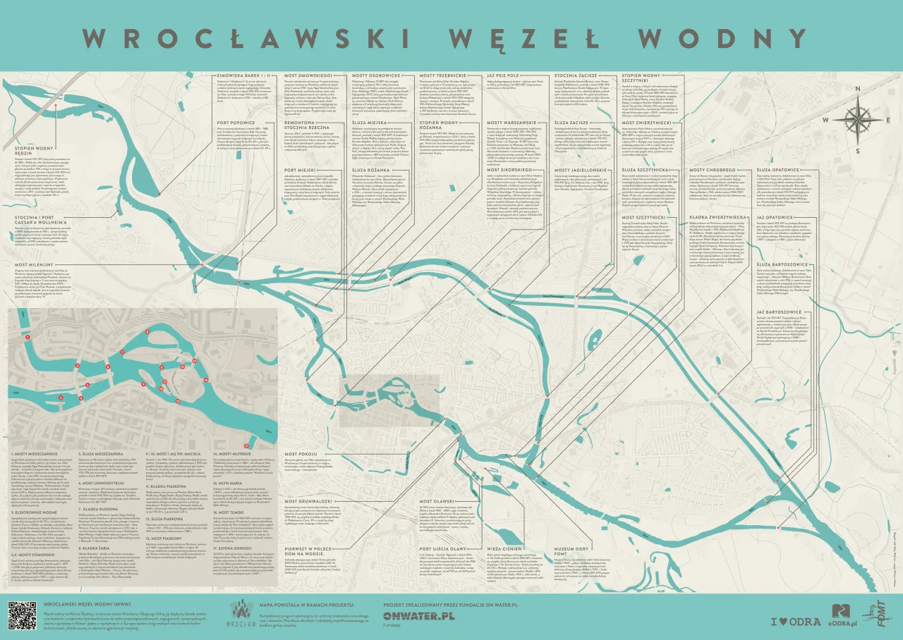 Mapa rzek Wrocławia