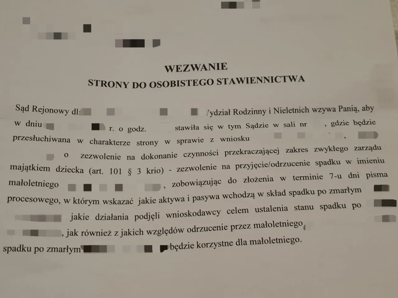 dokumenty do odrzucenia spadku małoletniego