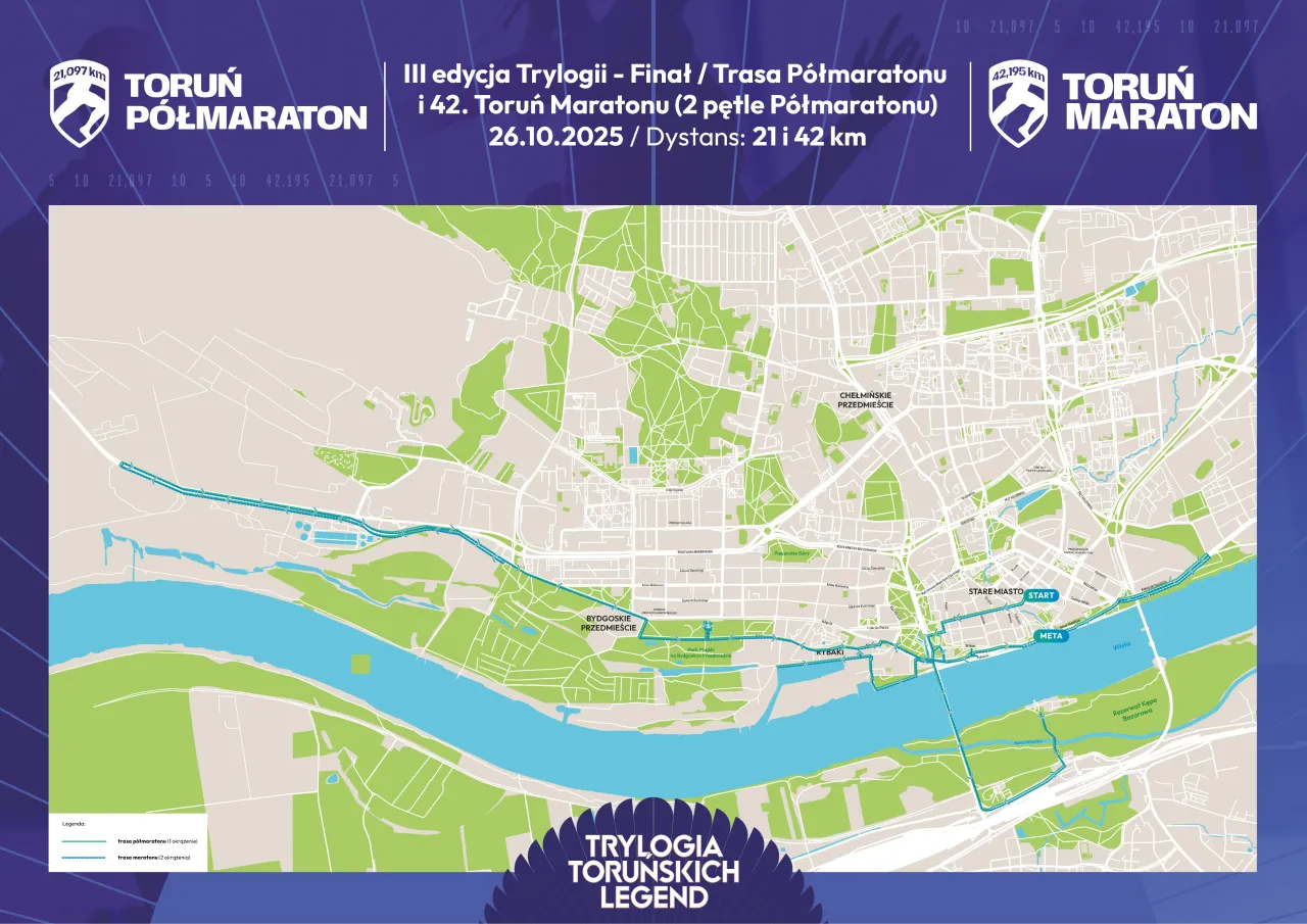 Mapa najważniejszych maraton&oacute;w w Polsce