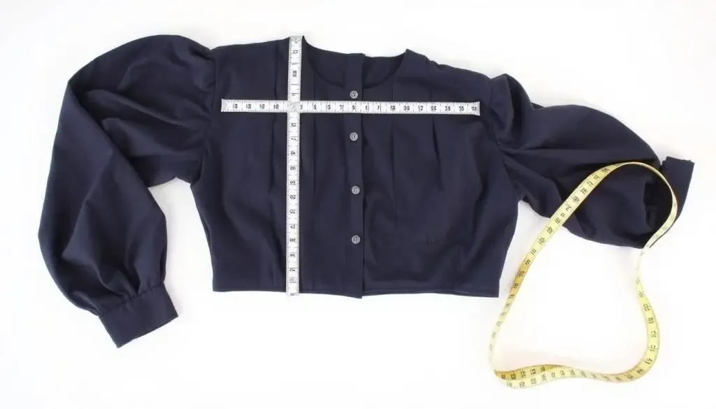 bluza rozłożona do mierzenia centymetr