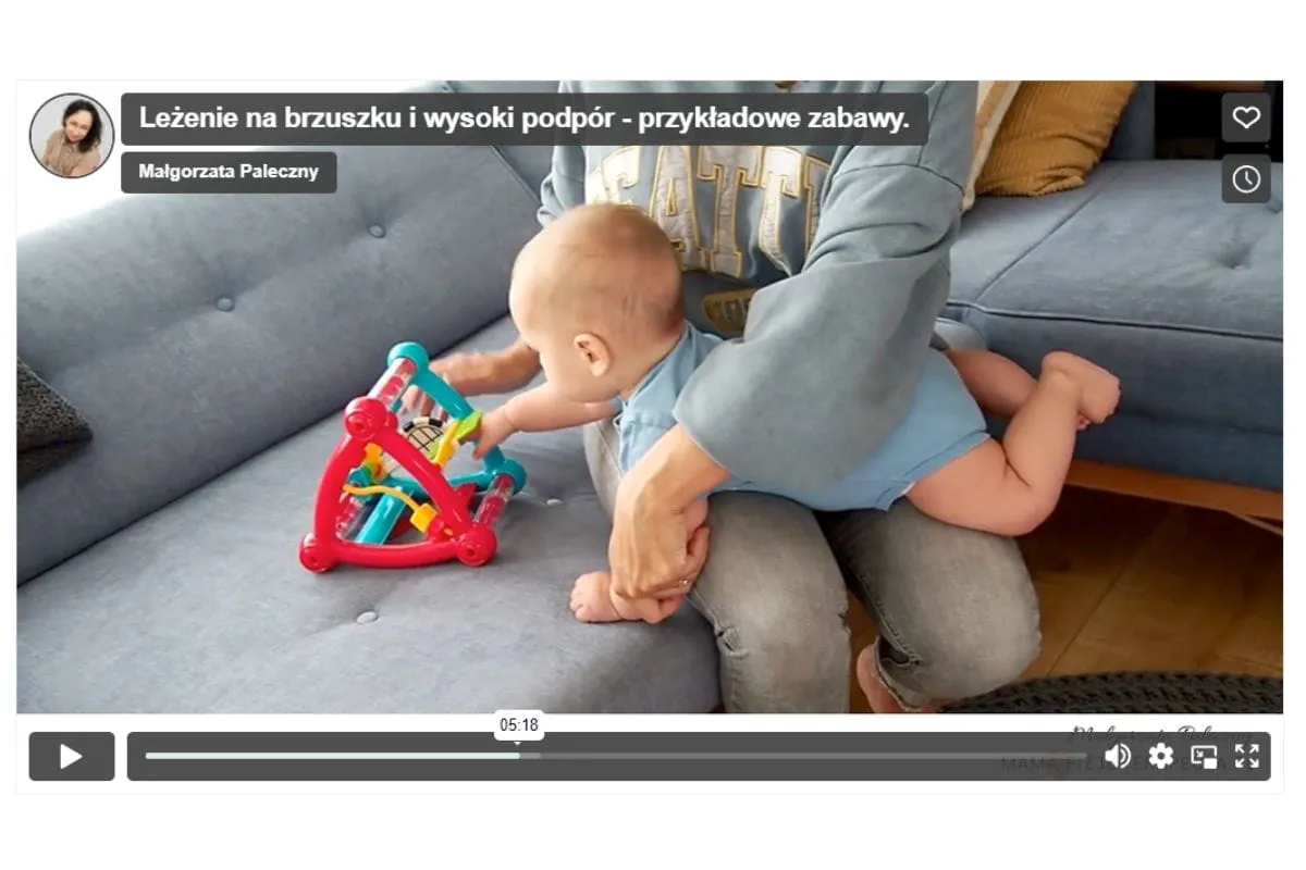 zabawy wspierające wysoki podp&oacute;r niemowlaka