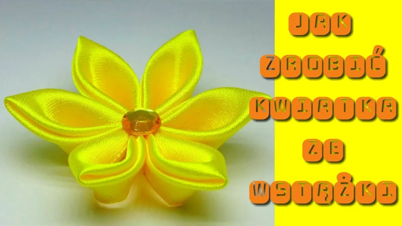 kwiaty kanzashi ze wstążki r&oacute;żne wzory