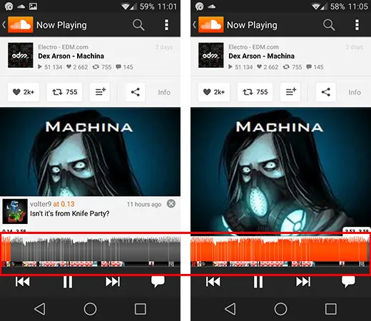 Pobieranie muzyki na telefon Android SoundCloud