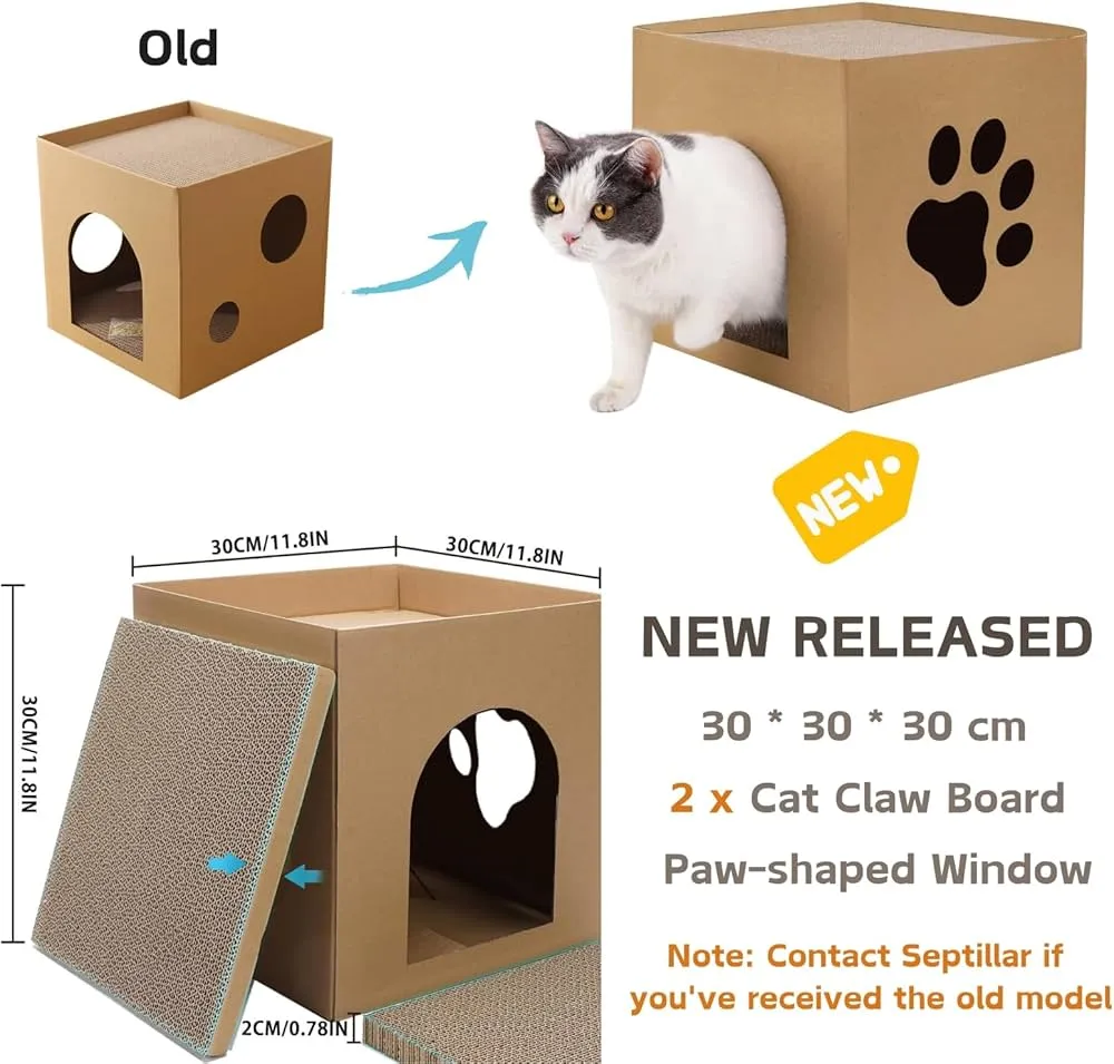 materiały i narzędzia do domku dla kota z kartonu