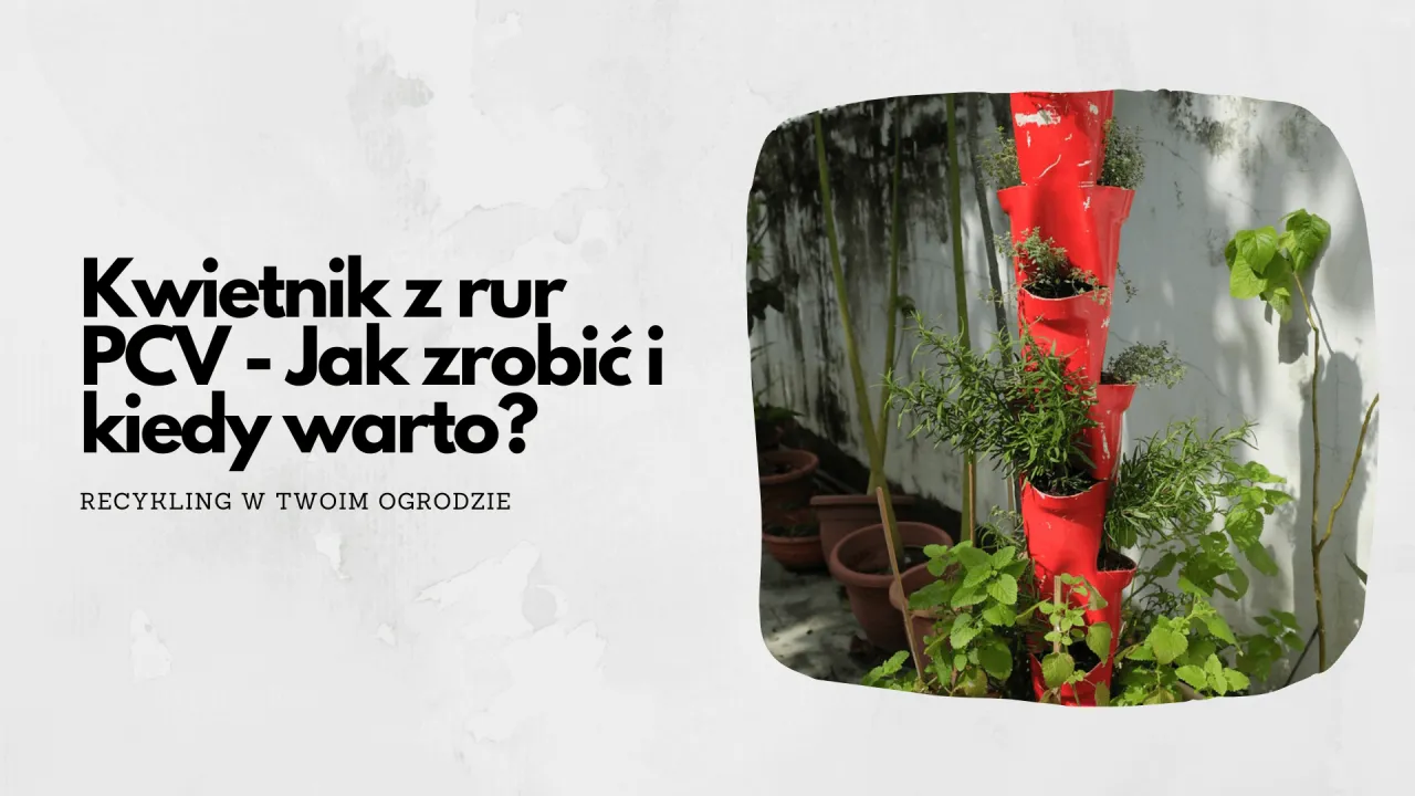 Pomysły na kwietnik z rur PCV truskawki zioła