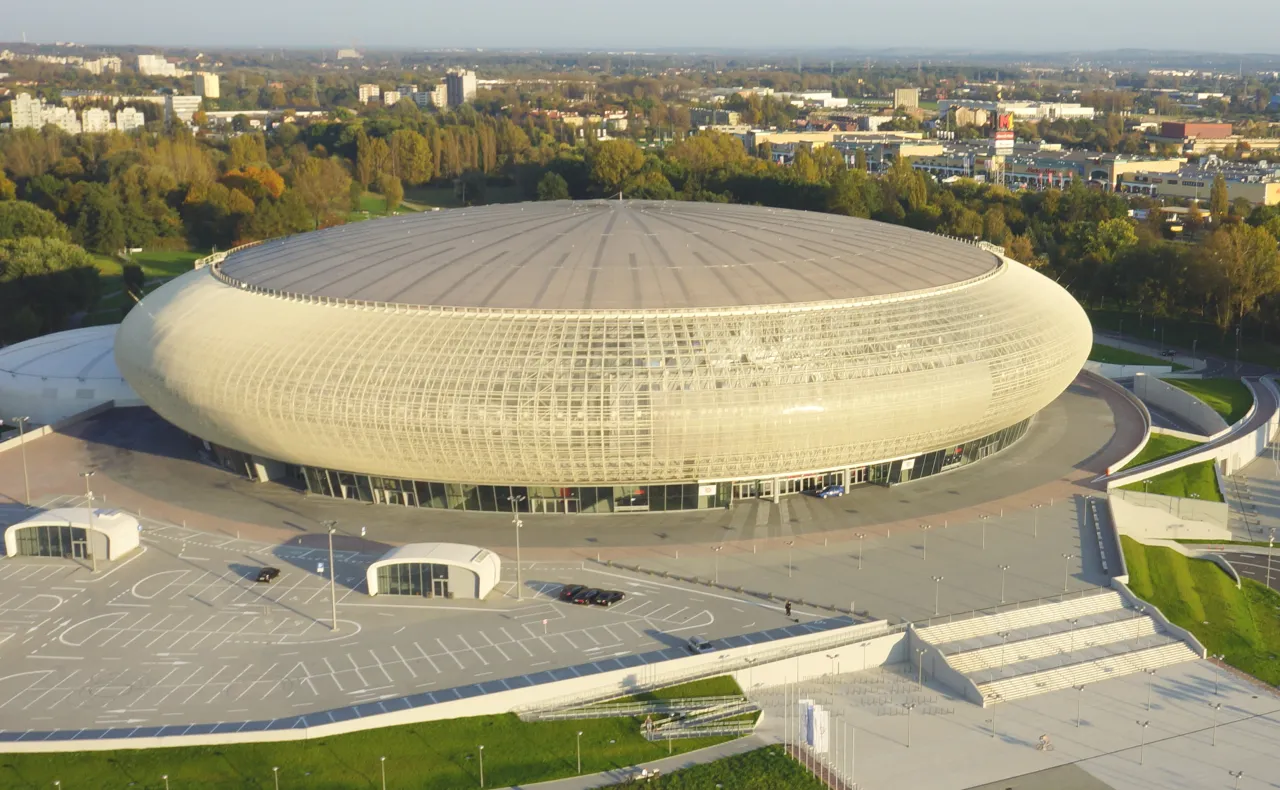 Tauron Arena Kraków z lotu ptaka